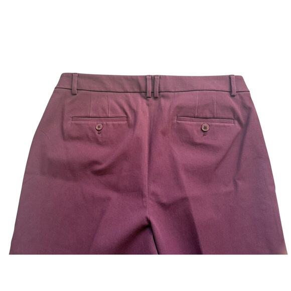 Talbots High Waist Straight‎ Pants size 14 Cotton Blend Burgundy Color - Picture 7 of 7